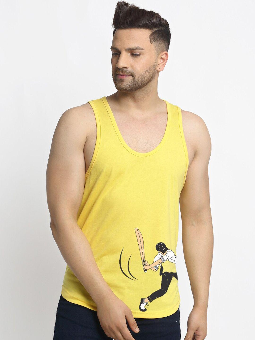 friskers-men-yellow-printed-pure-cotton-gym-innerwear-vest