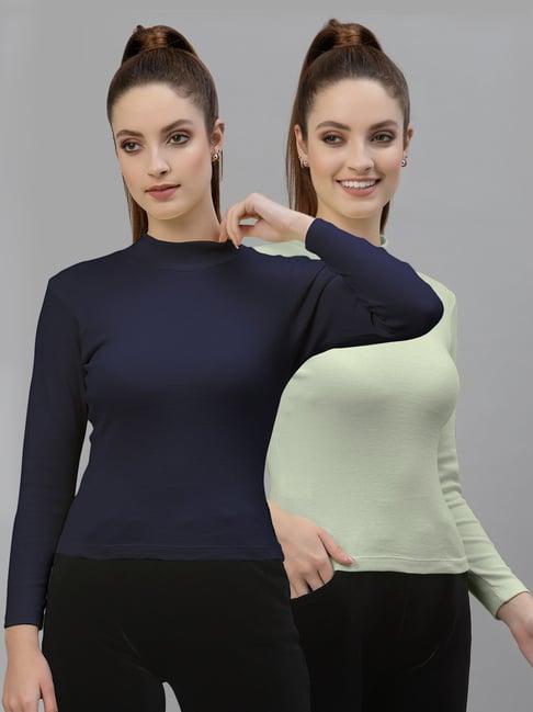 friskers navy & green cotton full sleeves top - pack of 2