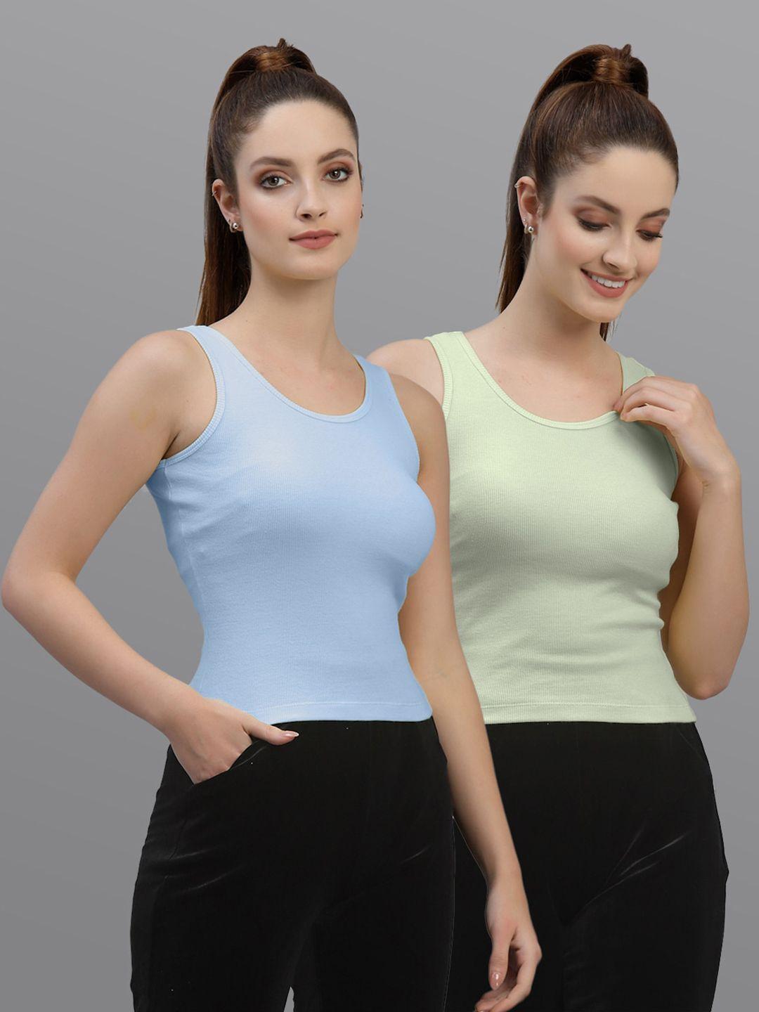 friskers pack of 2 scoop neck sleeveless cotton tank top