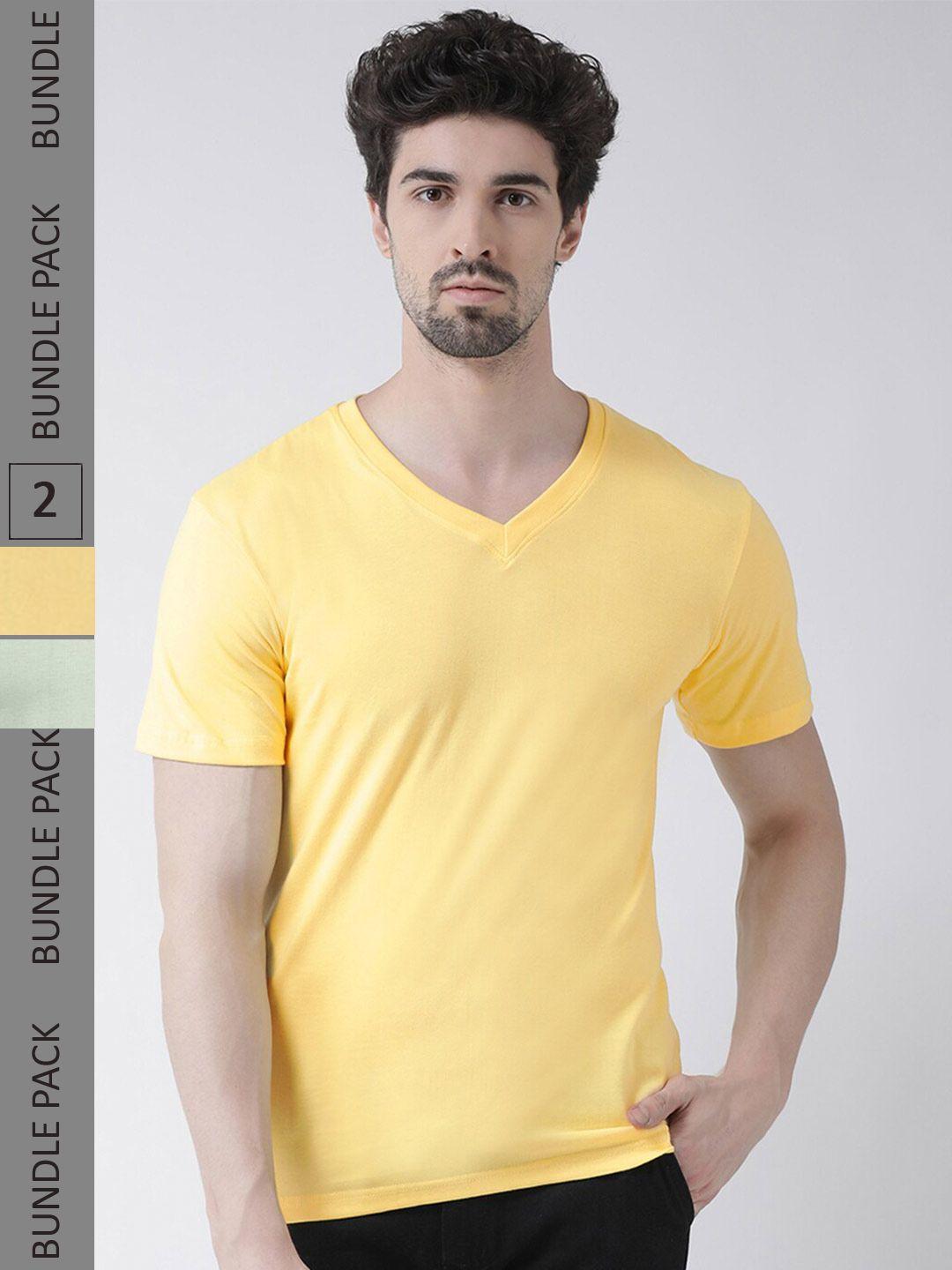 friskers pack of 2 v-neck slim fit cotton t-shirt