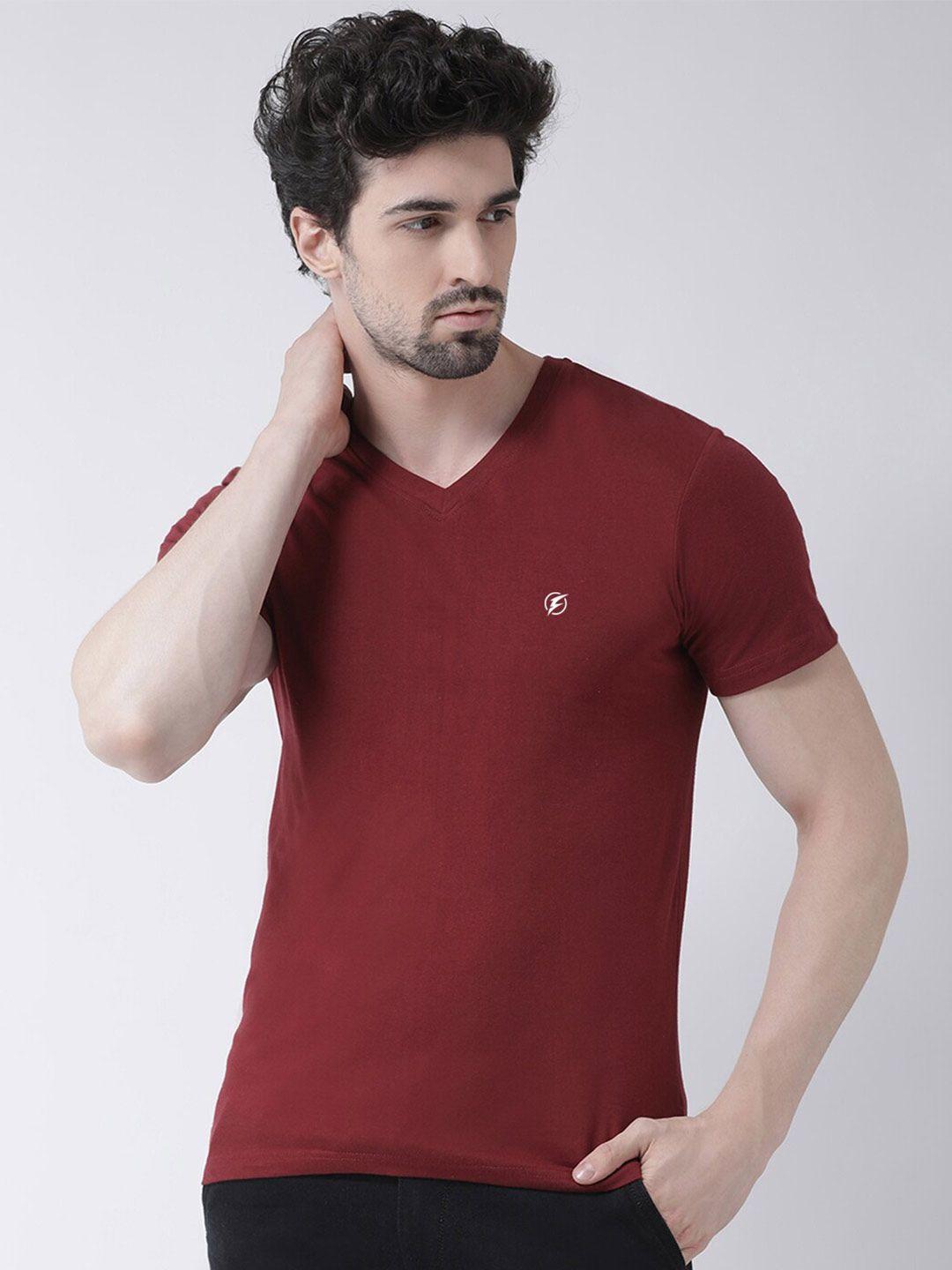 friskers v-neck pure cotton slim fit t-shirt