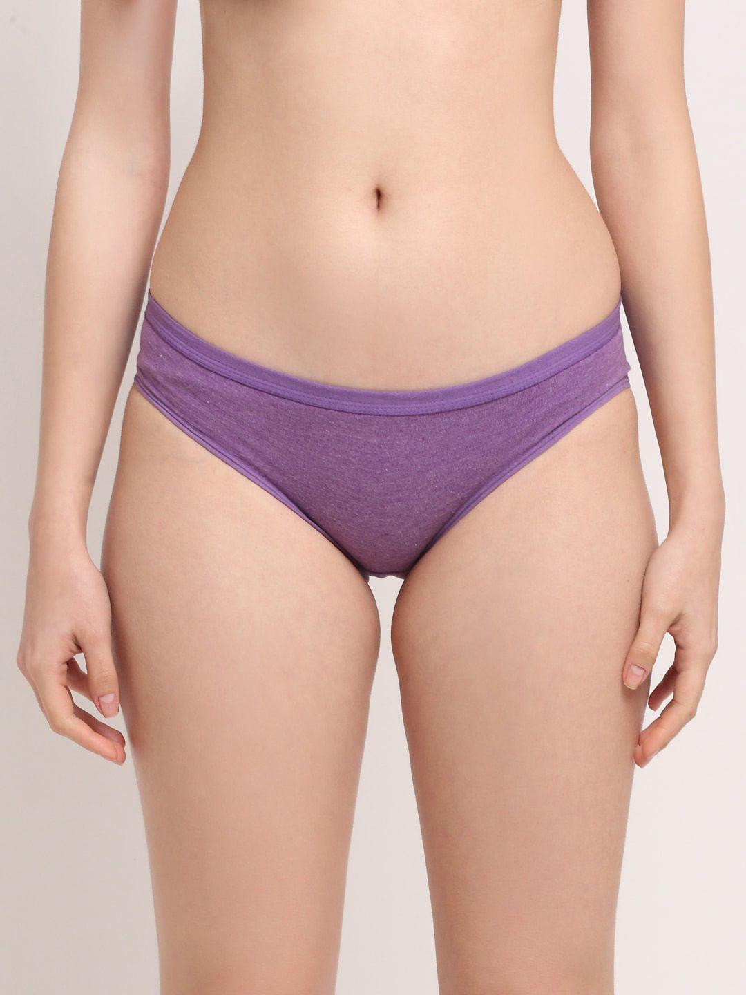 friskers women purple solid premium cotton hipster briefs o-321-16