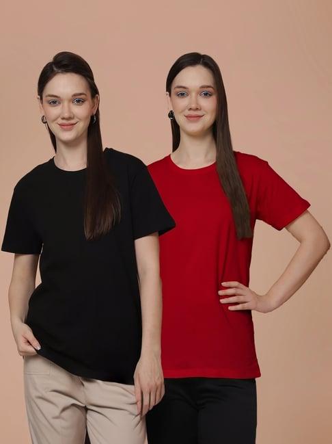 friskers black & red cotton t-shirt - pack of 2