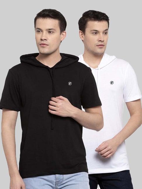 friskers black & white slim fit hooded t-shirt - pack of 2