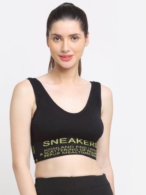 friskers black printed sports bra