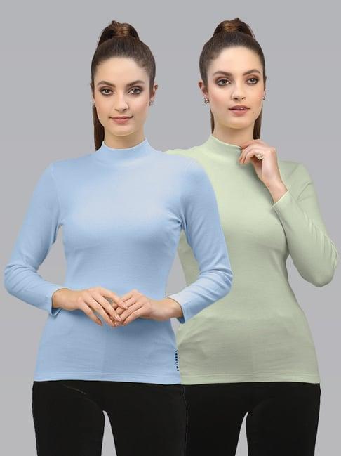 friskers blue & green cotton full sleeves top - pack of 2