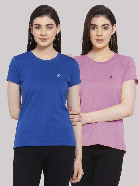 friskers blue & purple cotton t-shirt - pack of 2