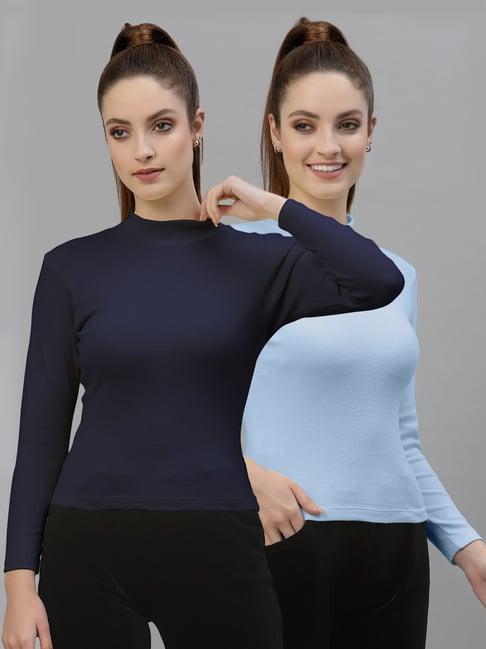 friskers blue cotton full sleeves top - pack of 2