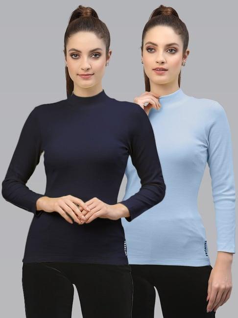 friskers blue cotton full sleeves top - pack of 2