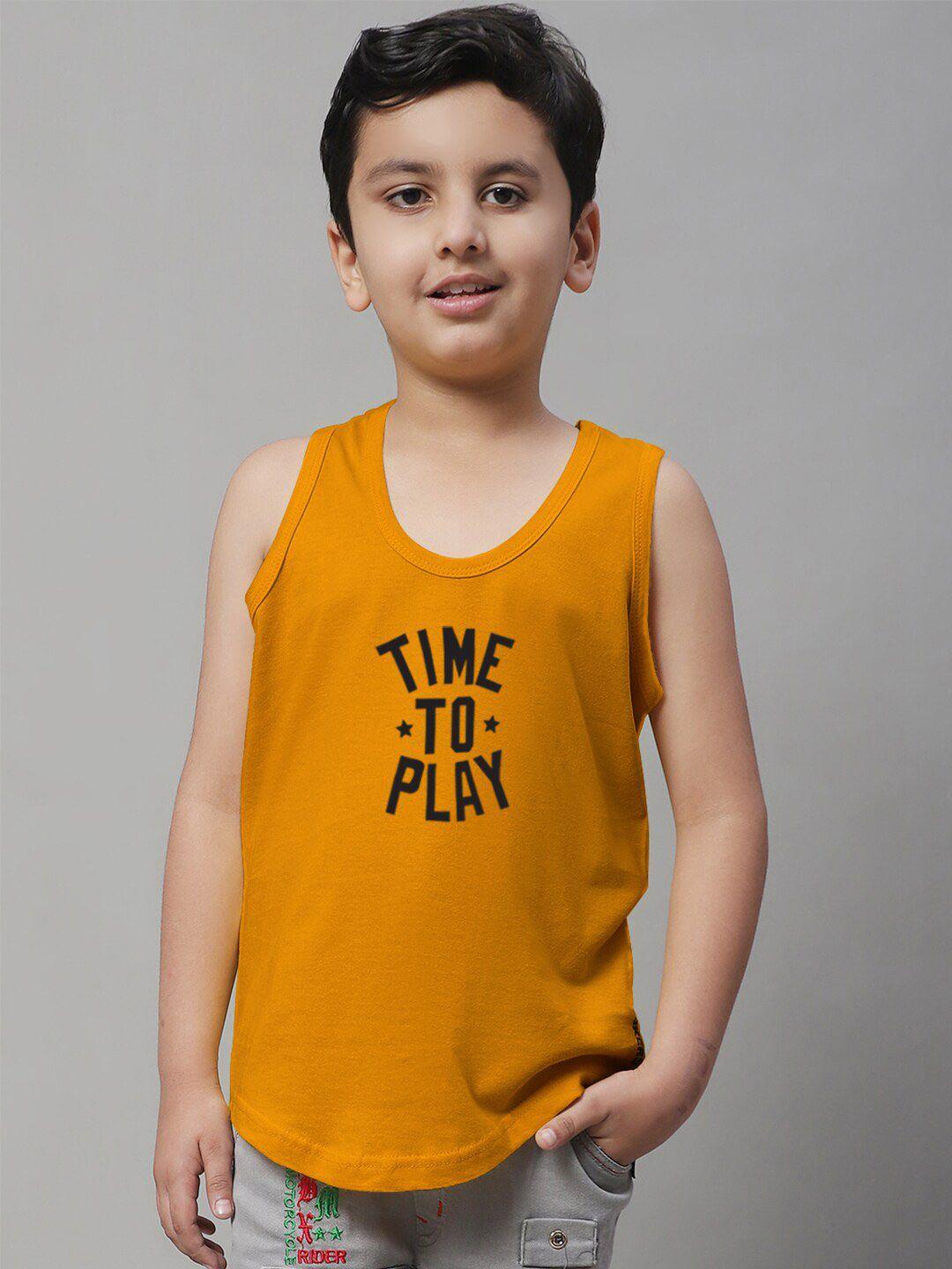 friskers boys bio wash time to play printed pure cotton innerwear vest