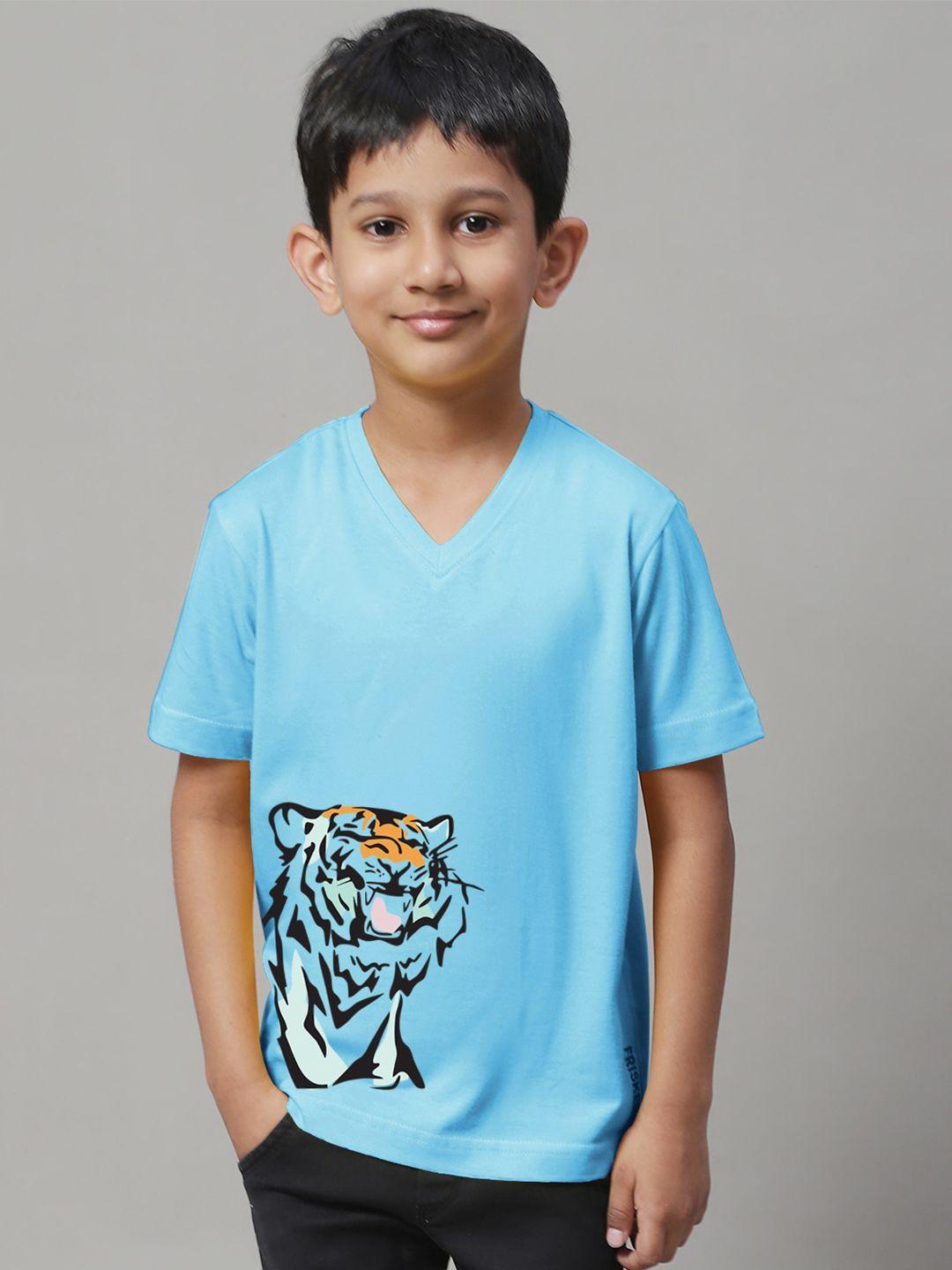 friskers boys graphic printed slim fit pure cotton t-shirt