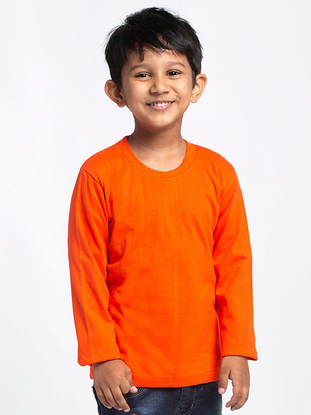 friskers boys orange pure cotton t-shirt