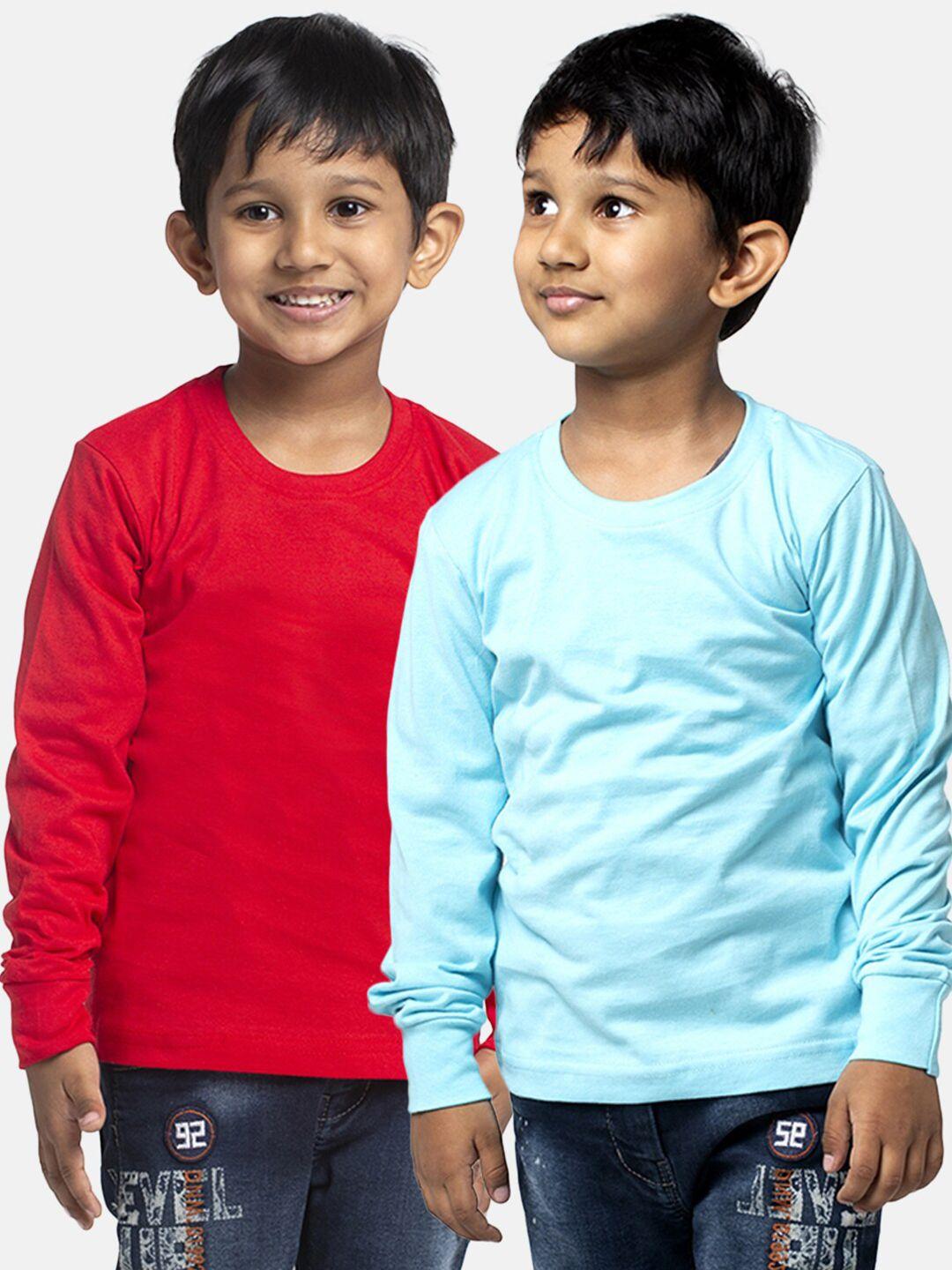 friskers boys pack of 2 solid running t-shirt