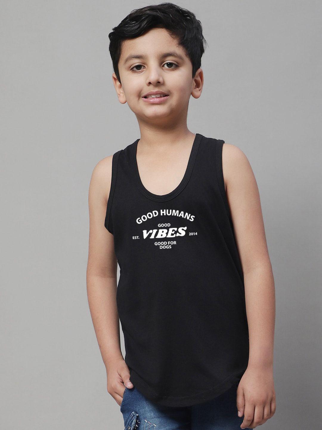 friskers boys printed round neck sleeveless pure cotton gym innerwear vests