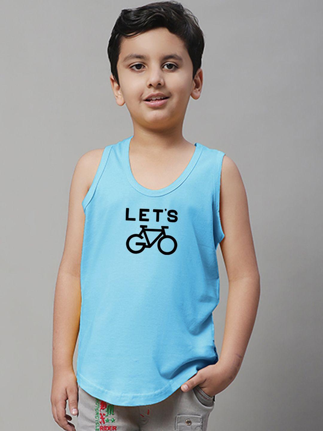 friskers boys printed round neck sleeveless pure cotton gym innerwear vests