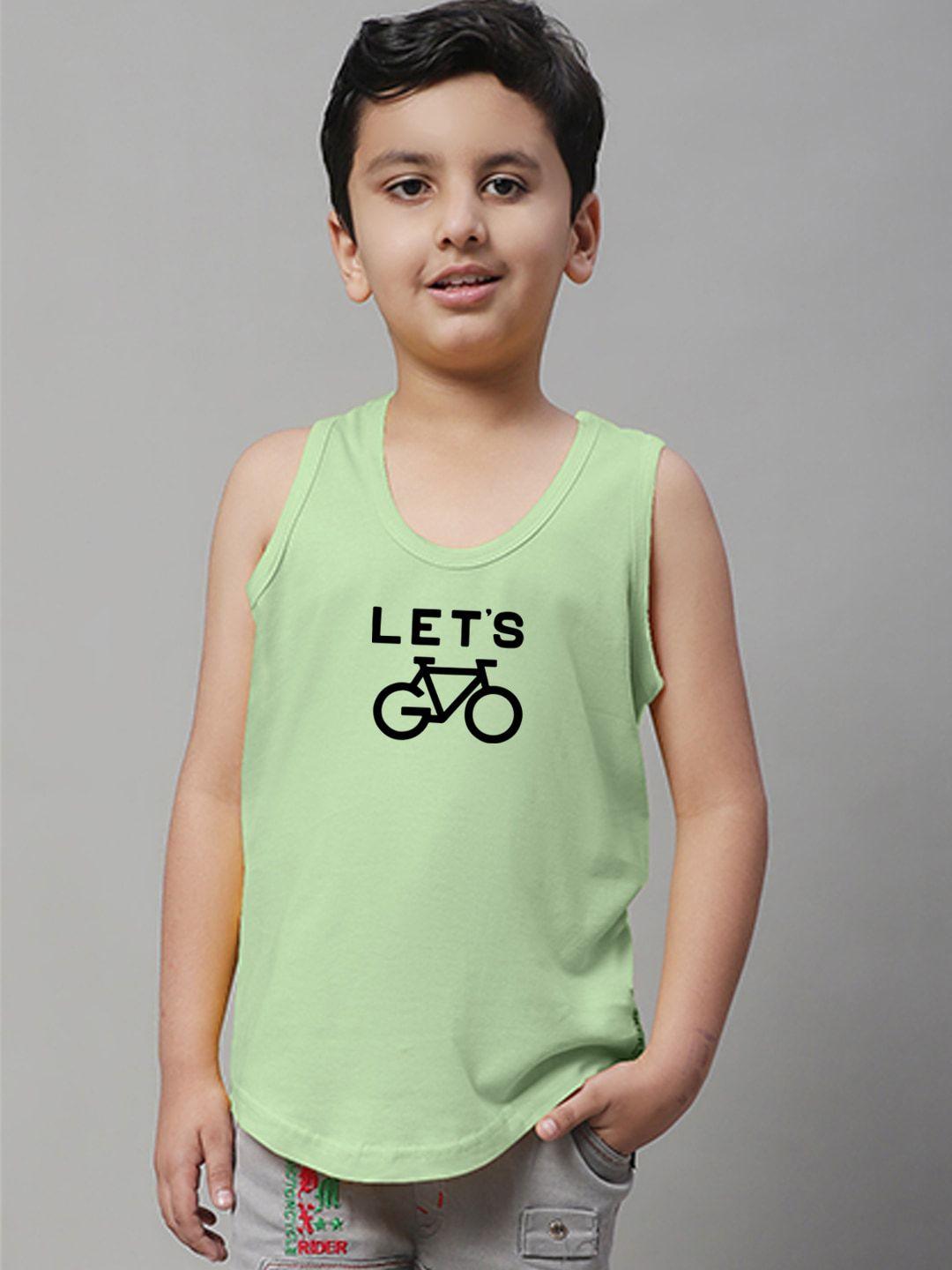 friskers boys printed round neck sleeveless pure cotton gym innerwear vests