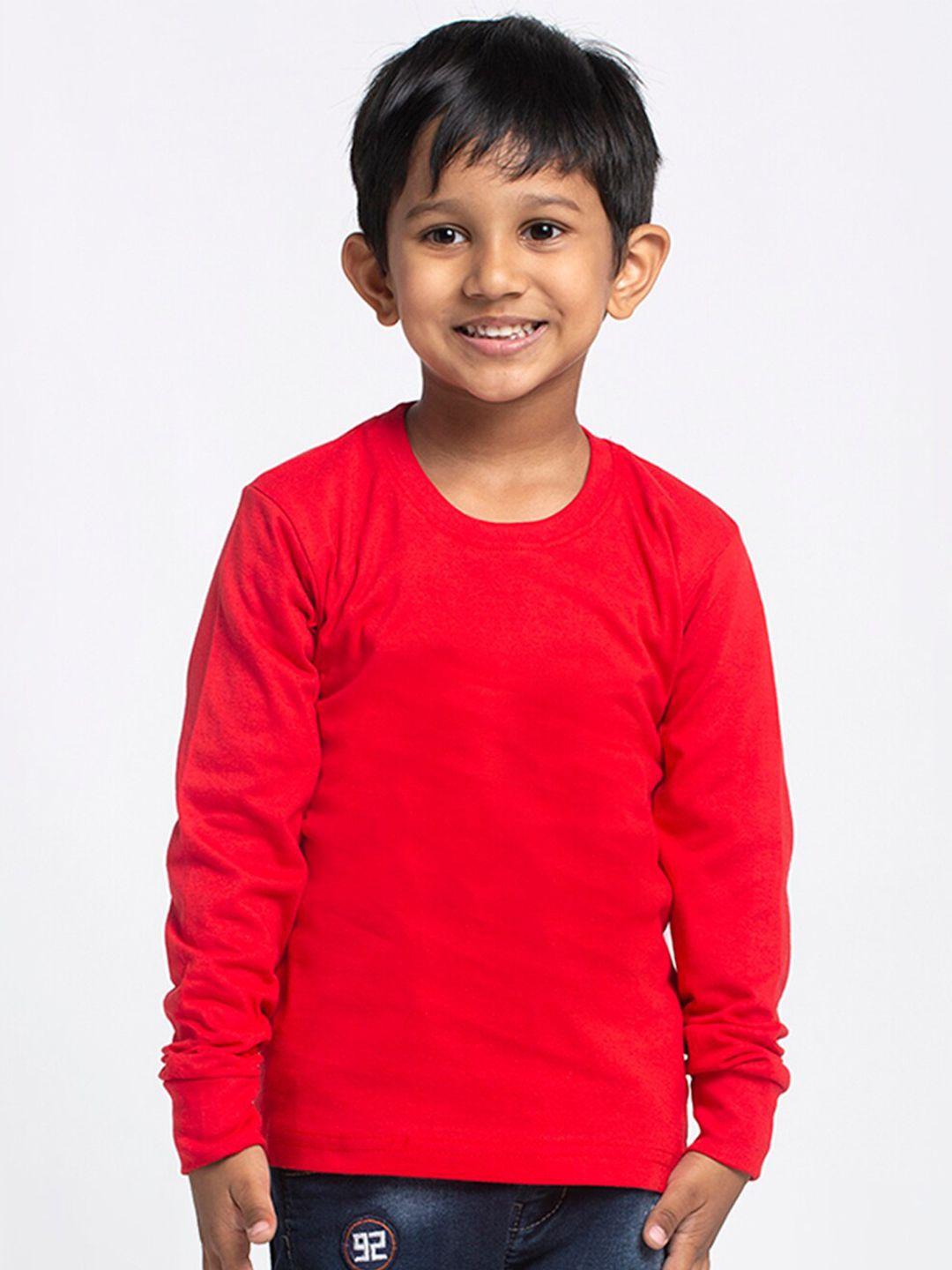 friskers boys red solid t-shirt