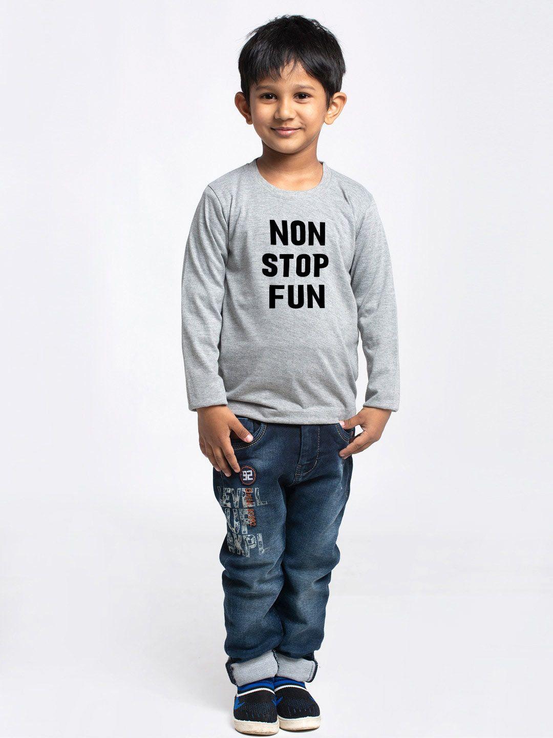 friskers boys typography printed cotton t-shirt