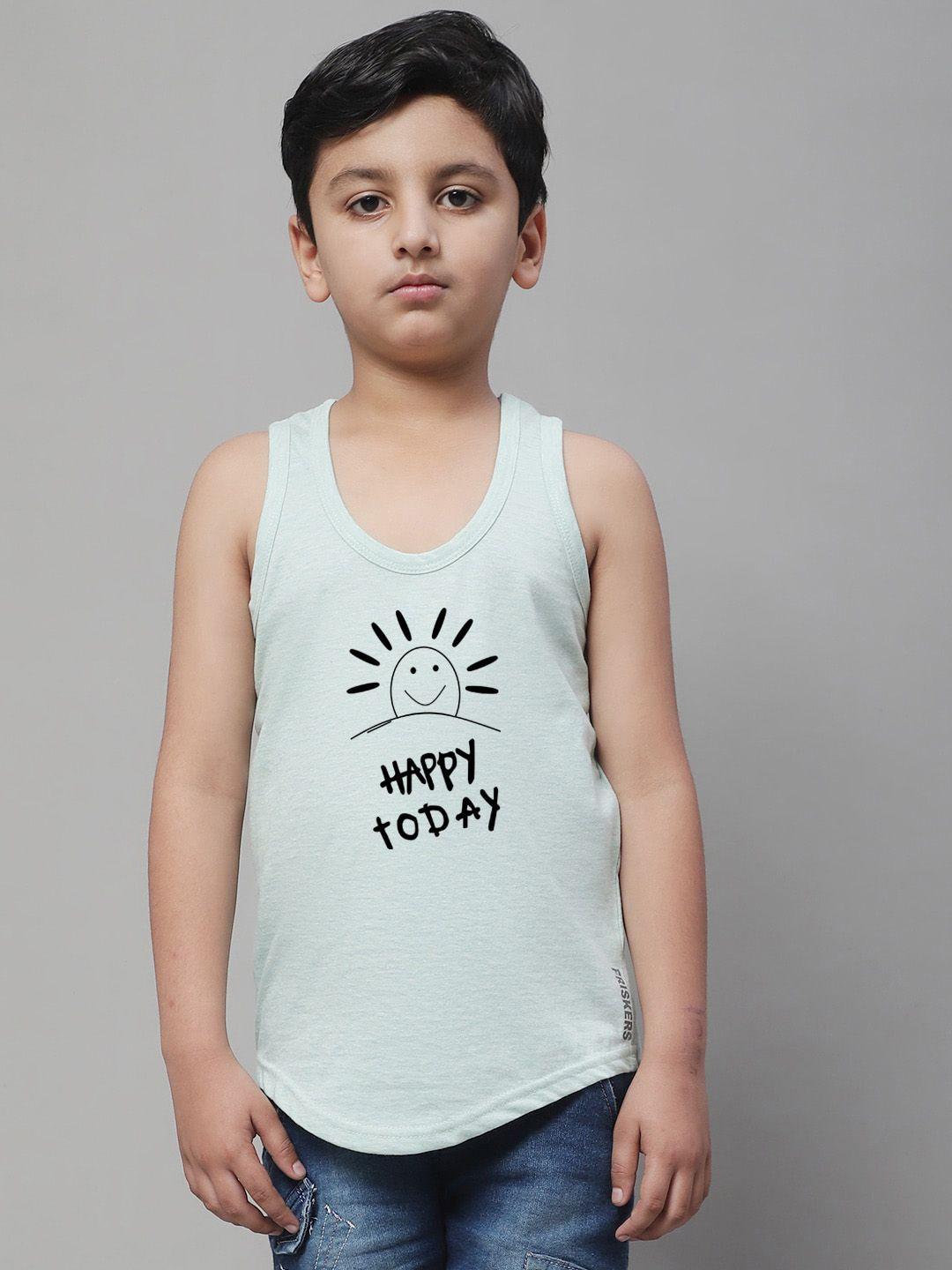 friskers boys typography printed pure cotton innerwear basic vests
