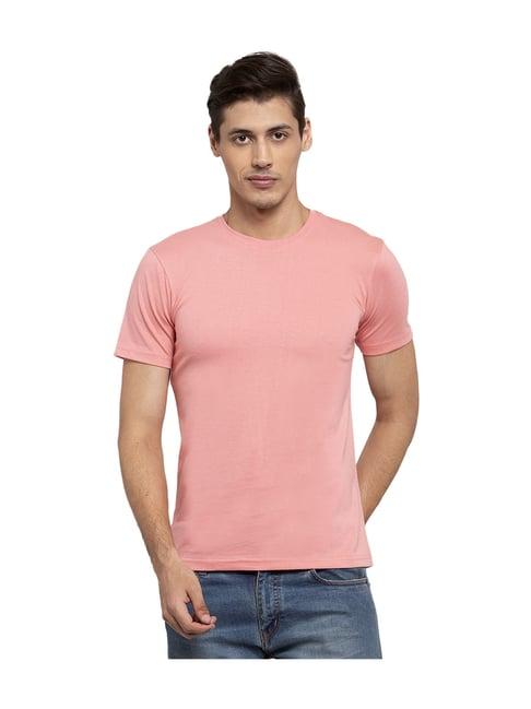 friskers coral solid cotton short sleeves t-shirt