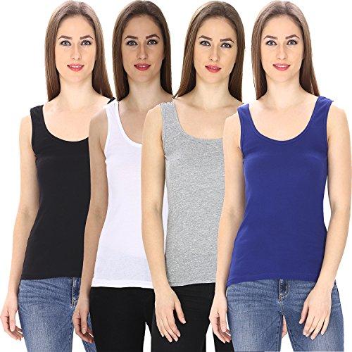 friskers cotton rib racerback women tank top pack of 4