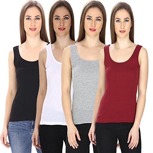 friskers cotton rib racerback women tank top pack of 4