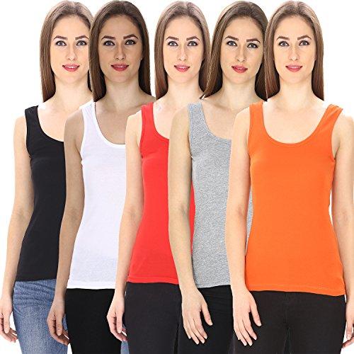 friskers cotton rib racerback women tank top pack of 5