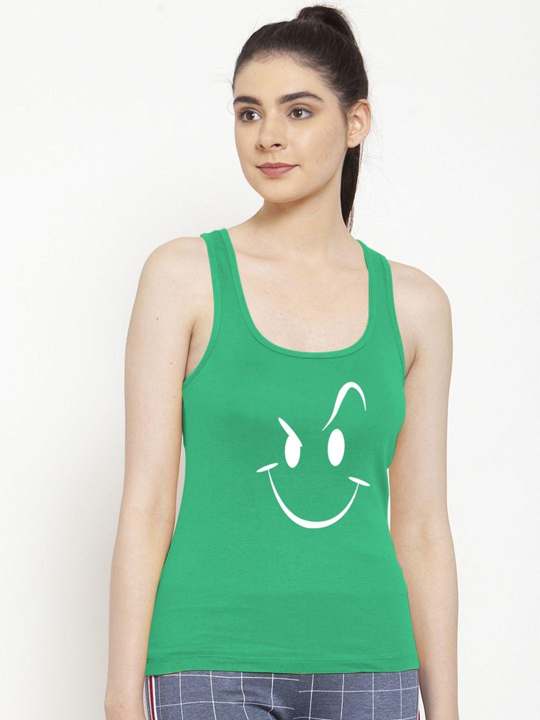 friskers green & white tank top