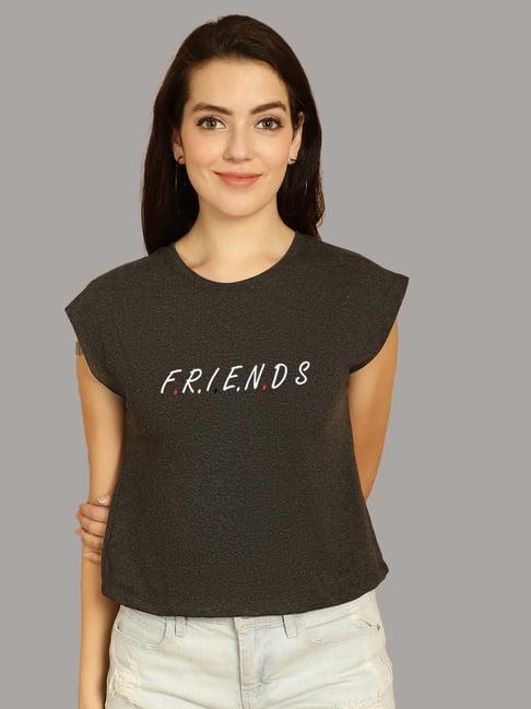 friskers grey cotton graphic print top