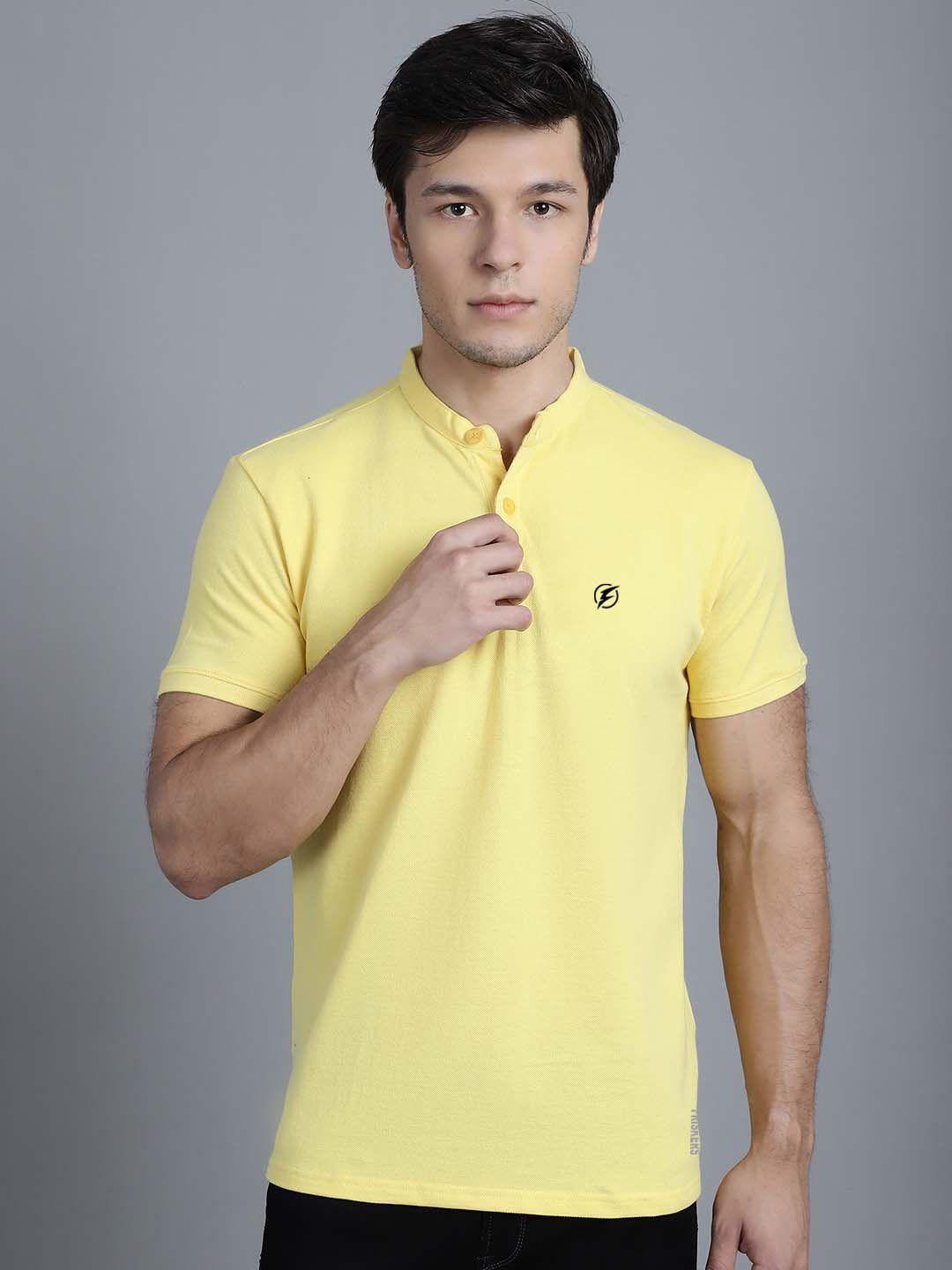 friskers henley neck pure cotton casual t-shirt