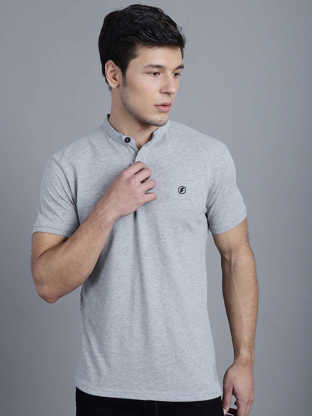 friskers henley neck pure cotton casual t-shirt