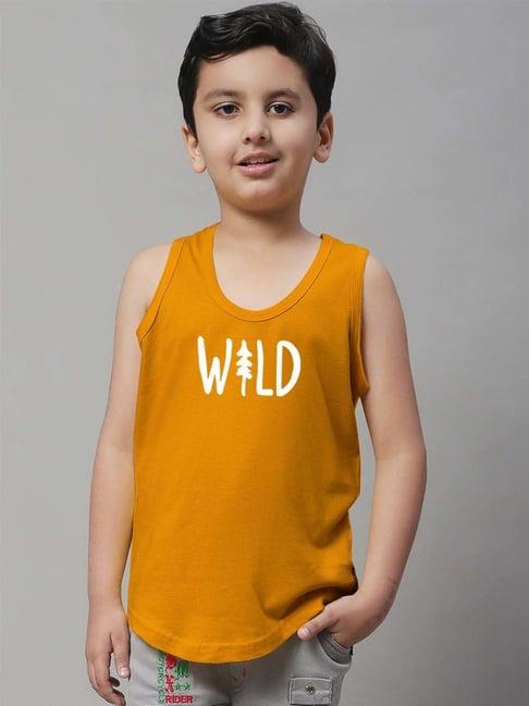 friskers kids yellow & white cotton printed vest