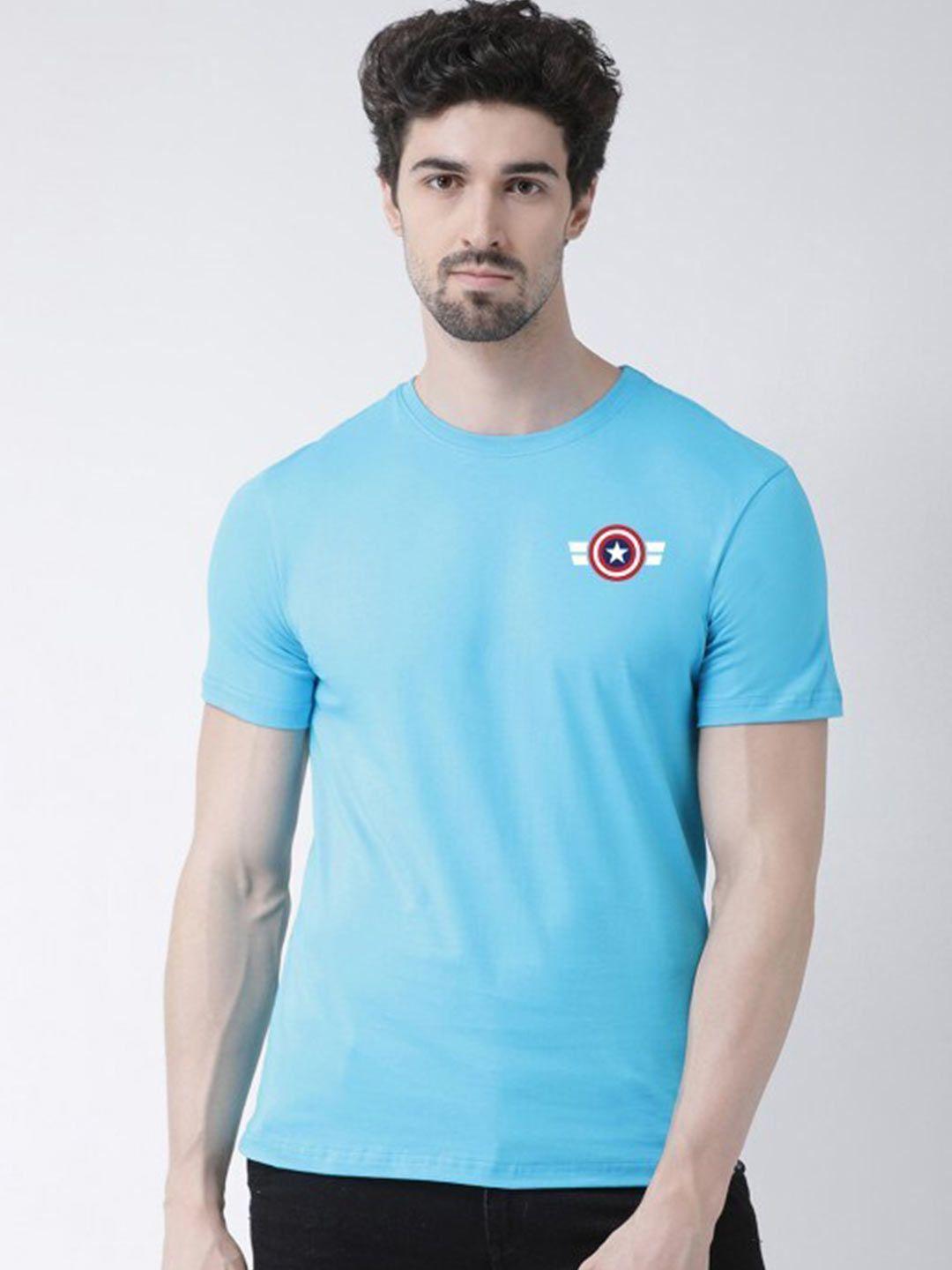 friskers men blue graphic printed t-shirt