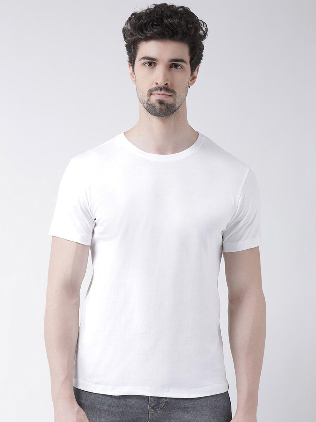 friskers men white raw edge t-shirt