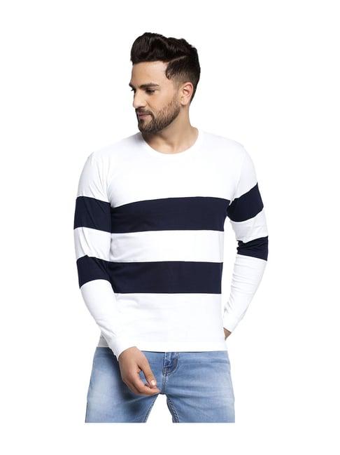 friskers navy cotton striped t-shirt