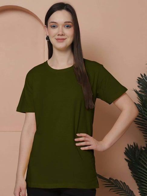 friskers olive green cotton t-shirt