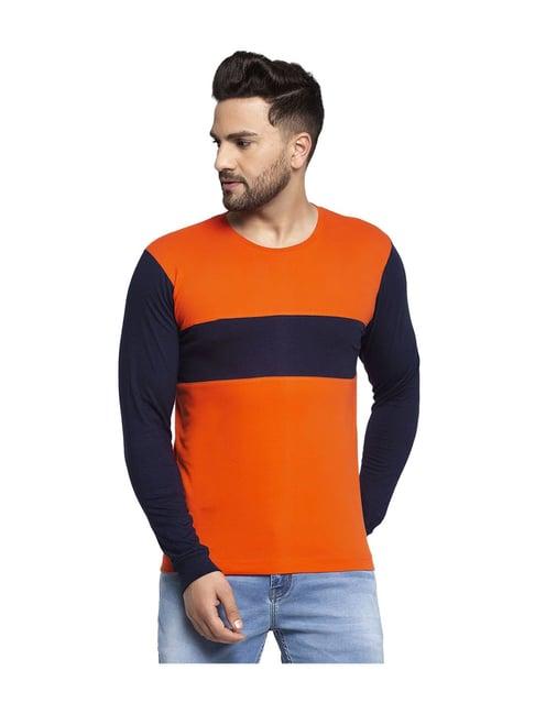 friskers orange cotton full sleeves t-shirt