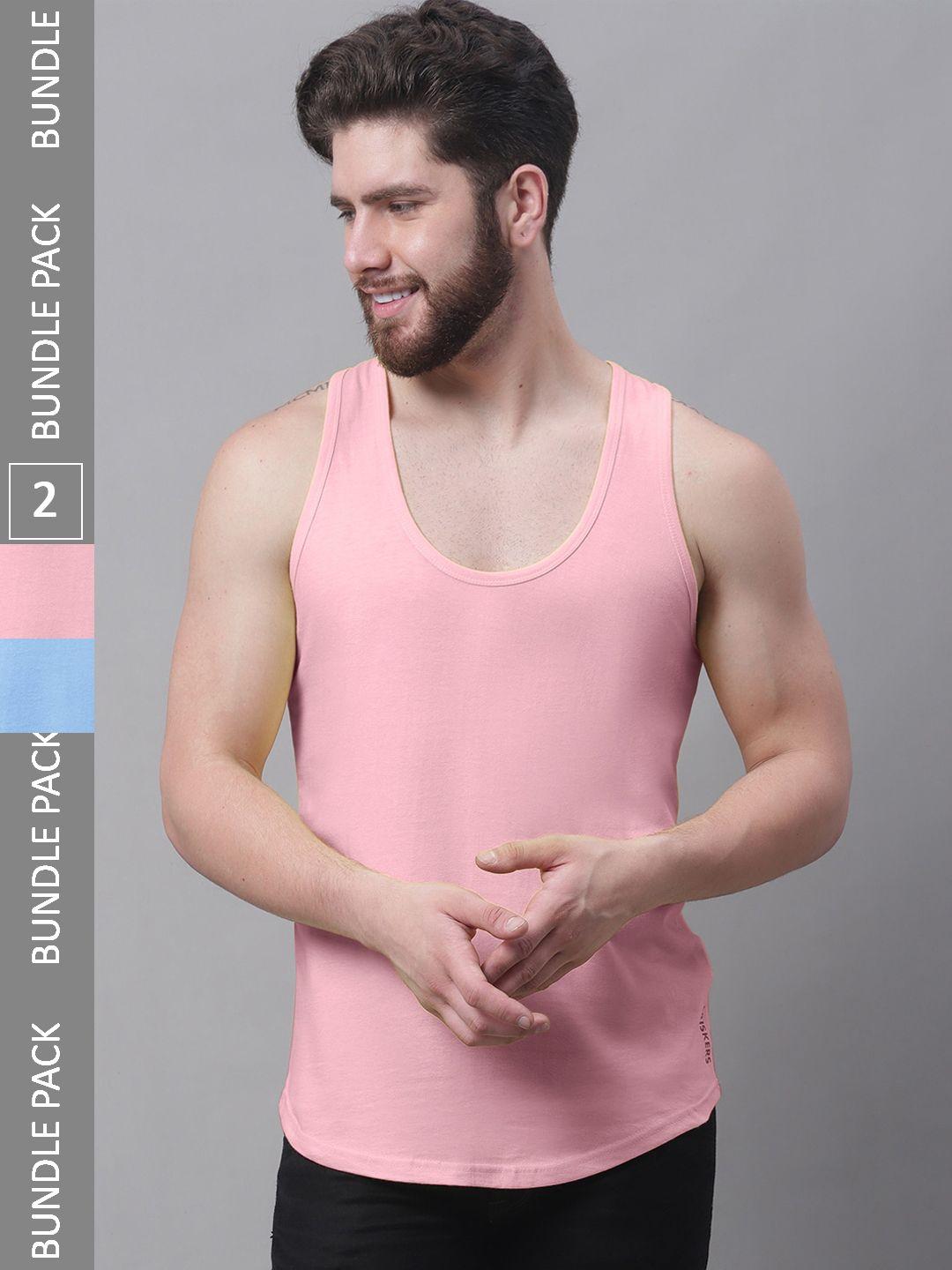 friskers pack of 2 pure cotton innerwear vests