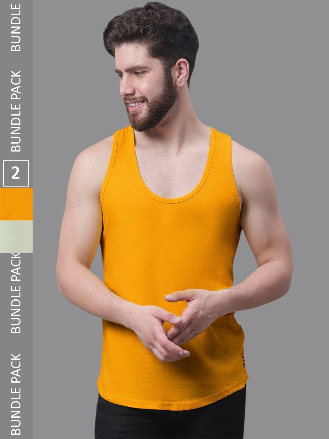 friskers pack of 2 skin friendly bio-wash pure cotton innerwear vests