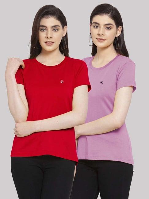 friskers red & purple cotton t-shirt - pack of 2