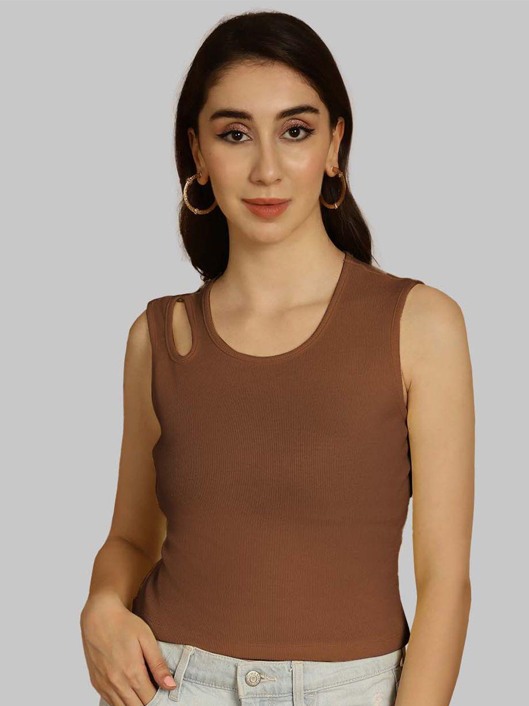 friskers round neck sleeveless crop top