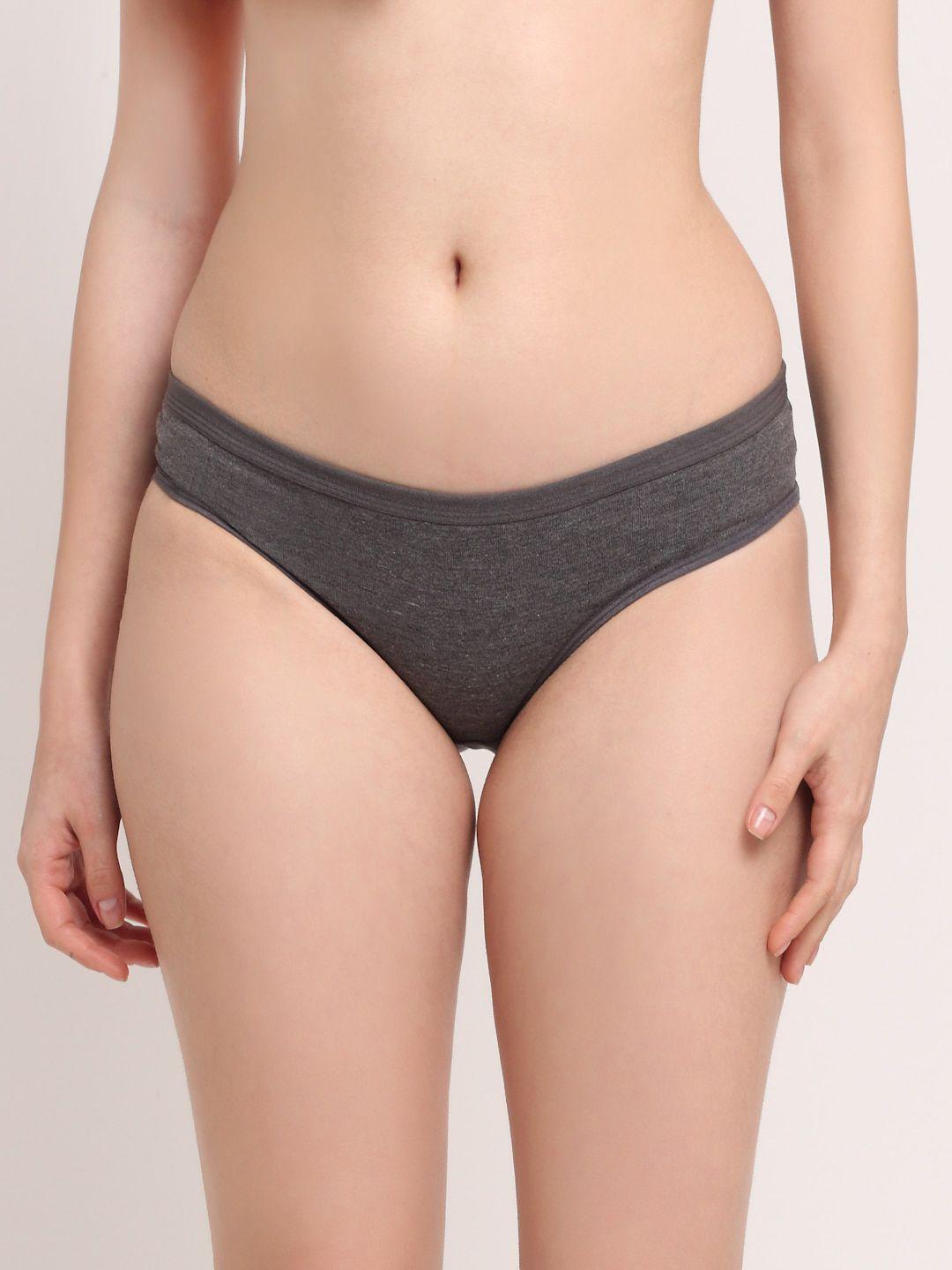 friskers women grey solid premium cotton hipster briefs o-321-22