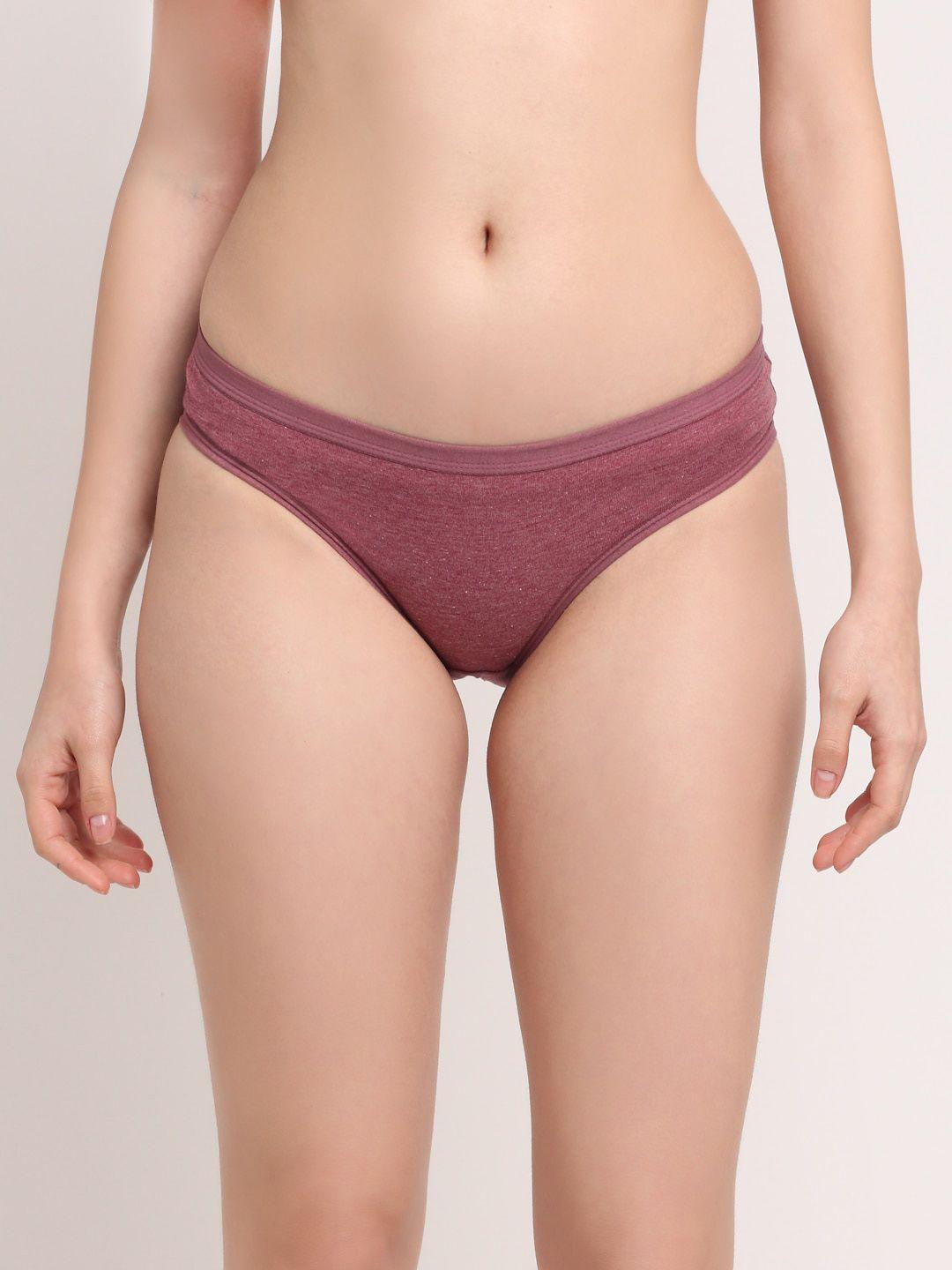 friskers women maroon solid cotton hipster briefs o-321-14-s