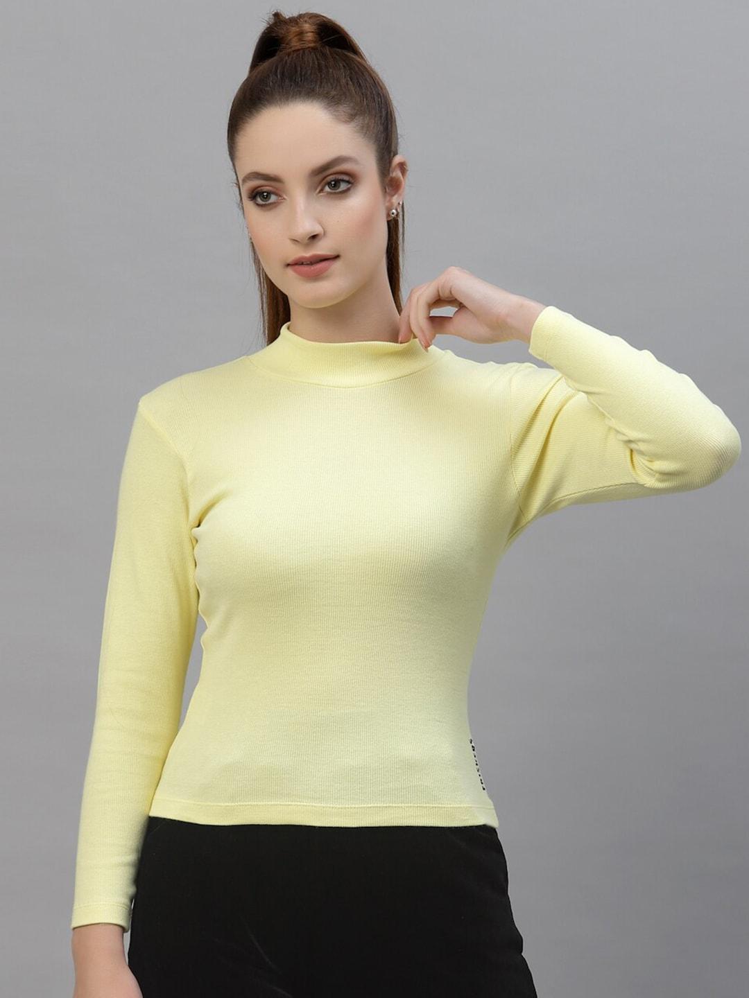 friskers yellow fitted rib top