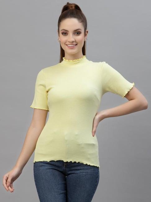 friskers yellow regular fit top