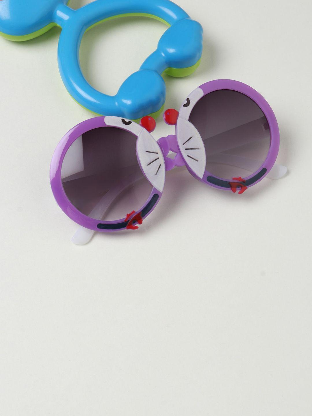 froggy kids grey lens & blue round sunglasses fg-3009