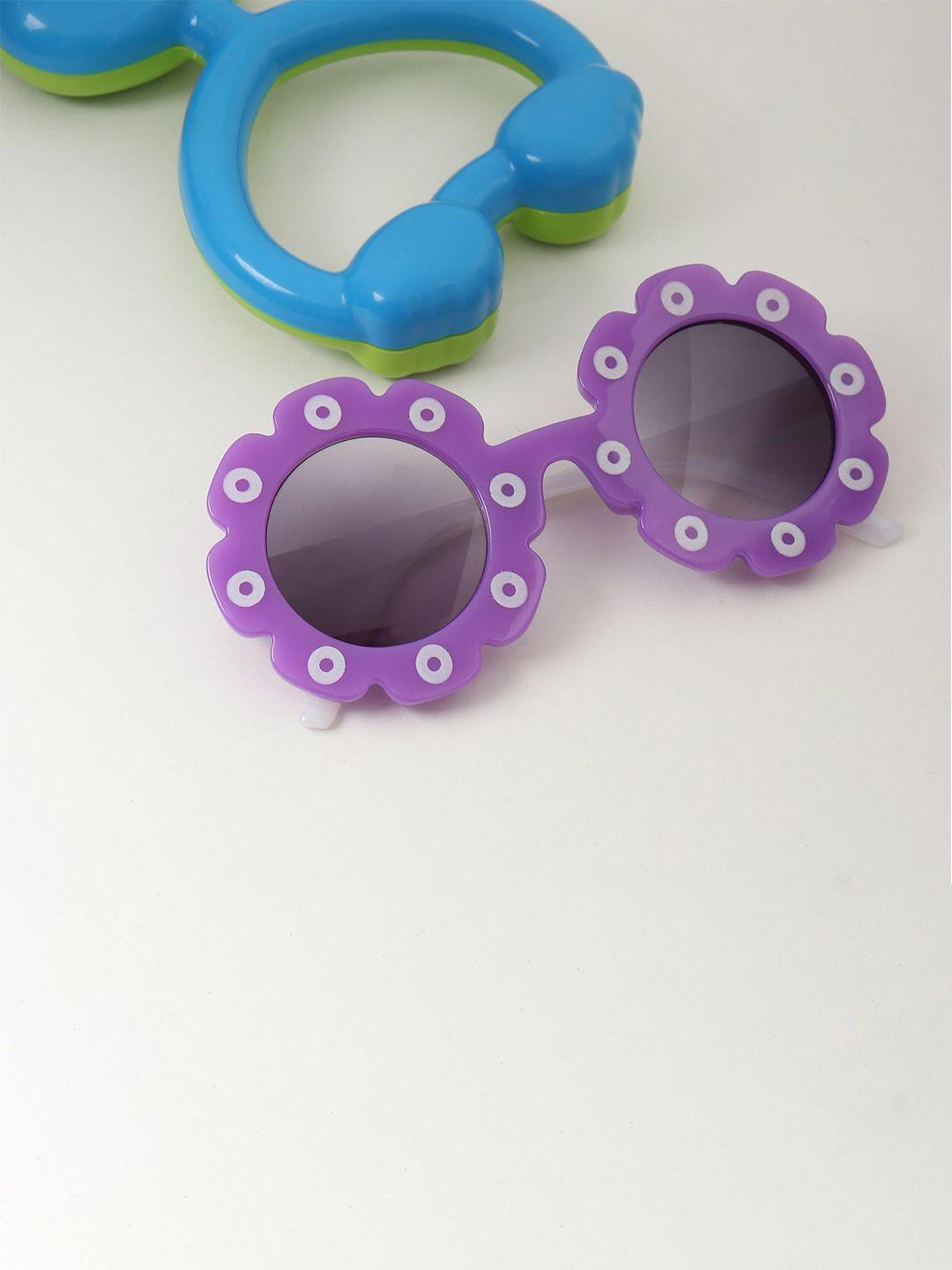 froggy kids grey lens & purple round sunglasses