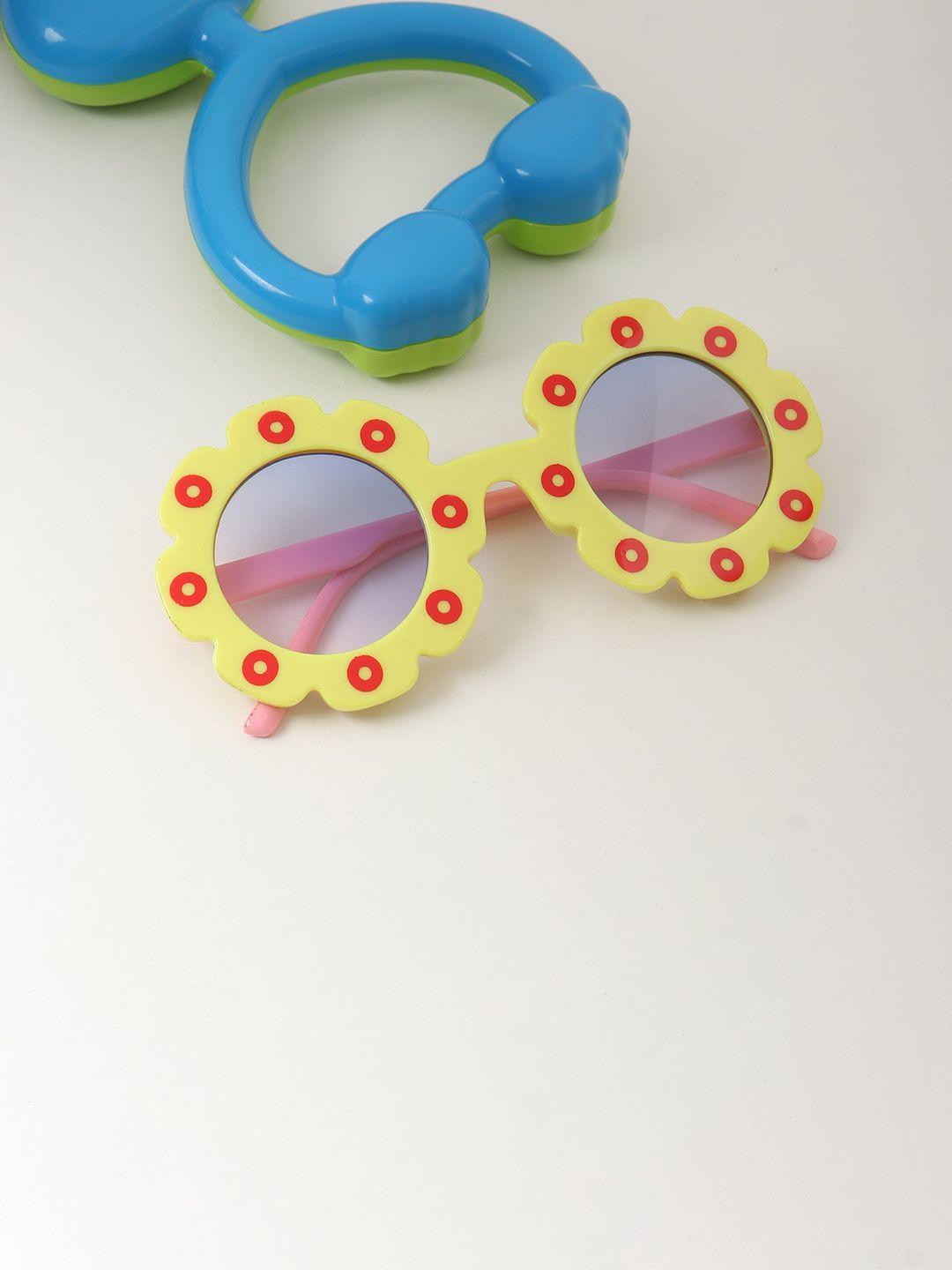 froggy kids grey lens & yellow round sunglasses fg-283-yl