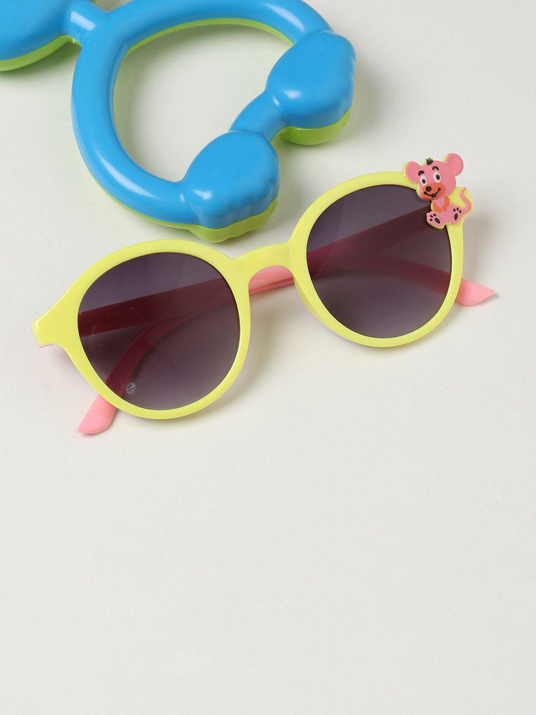 froggy kids grey lens & yellow round sunglasses fg-286-yl