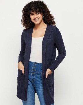 front open shrug with patch-pockets